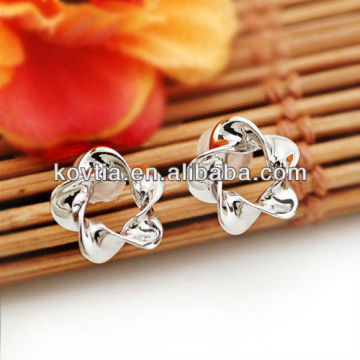 Hottest flower shape sterling silver stud earrings wholesale